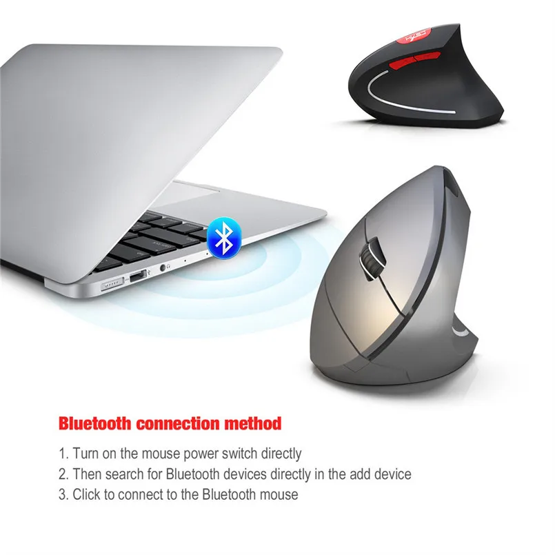 HXSJ T29 Wireless Bluetooth 3.0 Wireless Mouse Ergonomic Design Vertical 2400DPI Mice ABS Ergonomic Optical Mouse 40AP1019