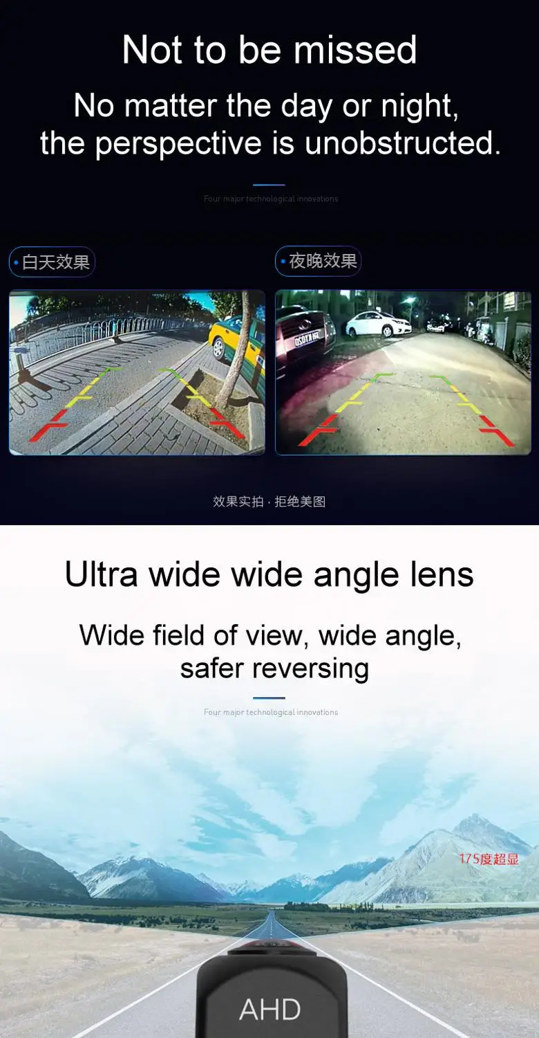 1080P рыбий глаз sony Android большой экран ультра высокое разрешение AHD камера заднего вида ночное видение камера заднего вида