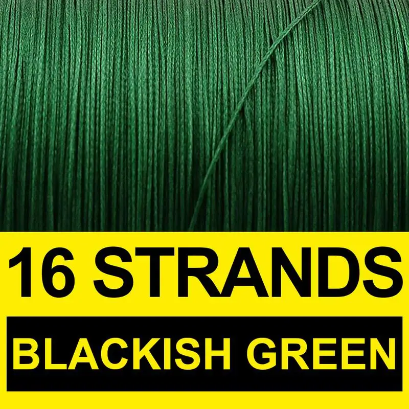 Плетеная леска Frwanf, 16 нитей, 1200 м, плетеная проволока для морской окунь, рыболовная холловая нить, 20-300 фунтов, Зеленый мох - Цвет: Blackish Green