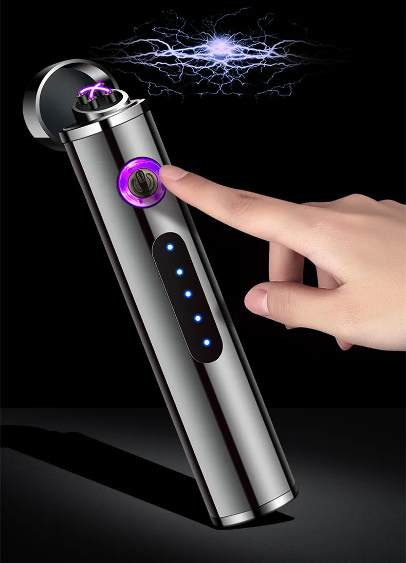 Nouveau Double Plasma Arc briquet coupe-vent électronique USB Recharge Cigarette fumer briquet électrique