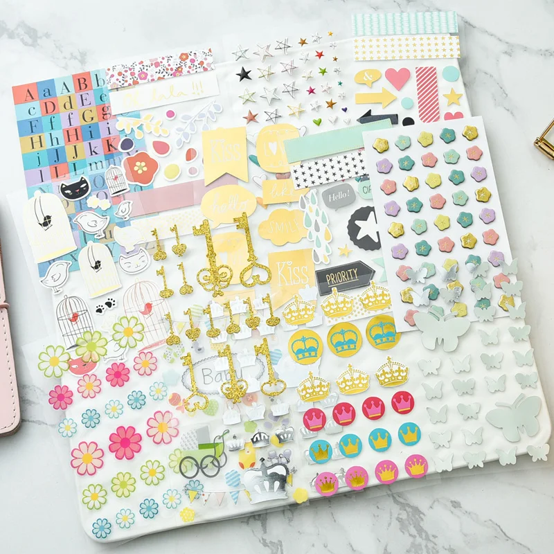 

KSCRAFT Colorful Patterns Self- adhesive Stickers for Scrapbooking DIY Projects/Photo Album/Card Making Crafts