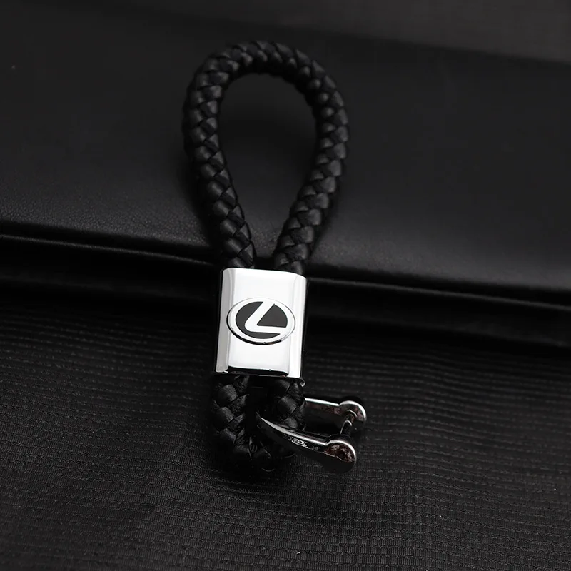 

For Lexus Land Rover Nissan Audi car manual pu lanyard horseshoe buckle D word buckle key ring pendant car logo W-016