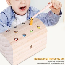 Новые Интересные детские Магнитные деревянные игрушки набор Ранние развивающие насекомые ловли игра культивировать ребенка развития мозга безопасно