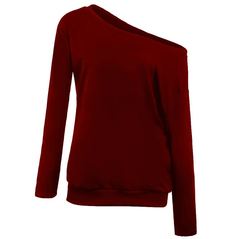 Women Autumn One Shoulder O Neck Blouse Casual Tops Streetwear Shirt Winter Sexy Party Femme Top