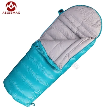 

AEGISMAX White Goose Down Sleeping Bags Children Envelope K200 K400 K600 For Kids Camping Blue Pink Two Ways Zipper 160*70cm