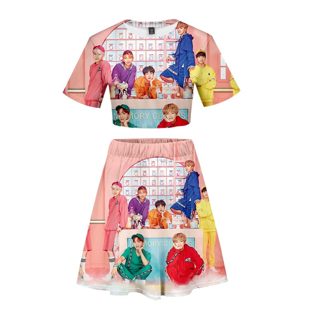 

BF Drop shopping 2019 New 3D kpop JIMIN SUGA Harajuku Print Two Piece sets Women Popular sexy Sets Hot Sale sets Plus Size