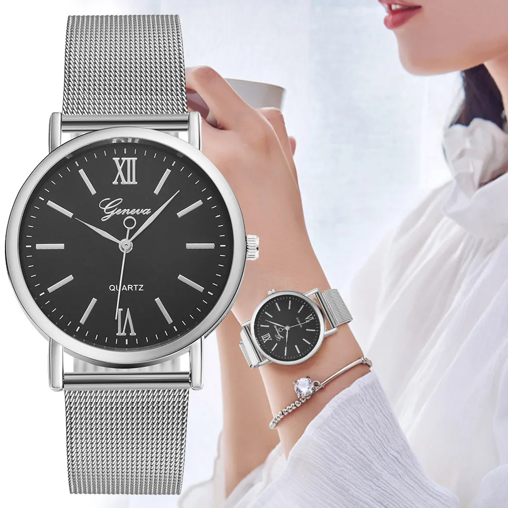 

Women's Casual Quartz Mesh Band Watch Simple Dial Analog Wrist Watch