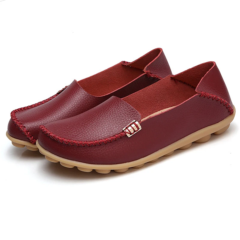 Goedkoop Vrouwen Flats Lederen Schoenen Vrouw Loafers Schoenen Lente Zomer Flats Mode Zachte Breather Casual Platte Schoenen Schoeisel