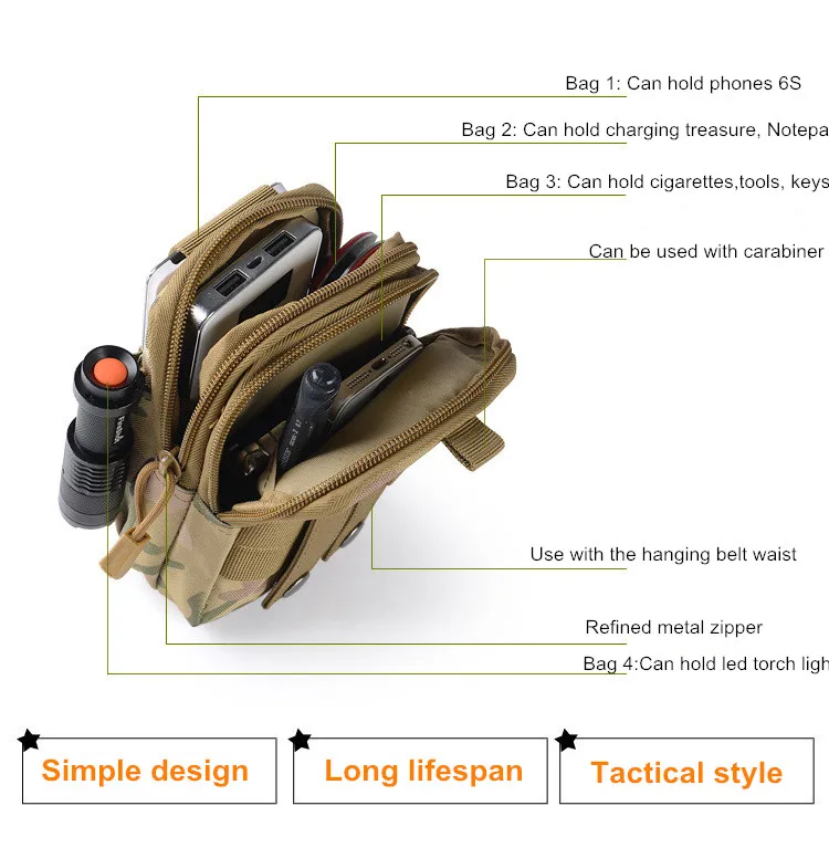 Waist running bag For Men's Army Soft Phone Case Sport Casual Pro Waist Belt Holster Case Wallet Purse Tactical mini bag (19)