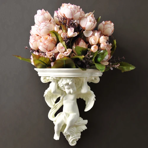 Фигурка Ангела из полимера стенная ваза с искусственным цветком Скандинавское украшение домашняя Цветочная ваза белая подвесная ваза для свадьбы - Цвет: B-8