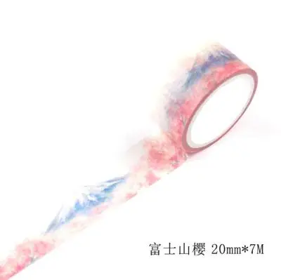 fushishan 20 мм Средний размер 8design sakura wahi лента розовый цветок японский стиль маскирующие ленты милый Клей Скрапбукинг стикер - Цвет: fushishan