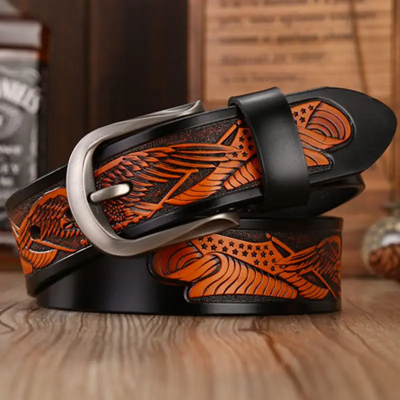Ремень мужской из натуральной кожи с пряжкой язычком 2020|leather belts for men|genuine leather