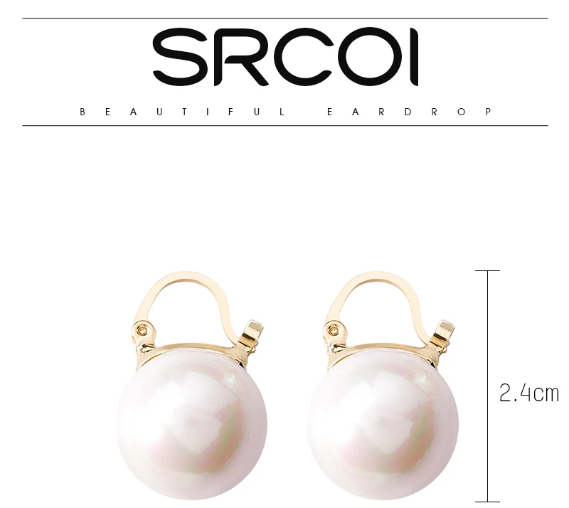 SRCOI дизайн геометрический дизайн, округлый, Круглый, маленькие жемчужные серьги Элегантные минималистичные женские серьги с жемчугом Свадебные украшения