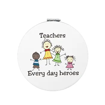 

JWEIJIAO Teachers are every day heroes Tools Accessories pocket mirror Cartoon graphic Printing Mini Portable mirror FQ446