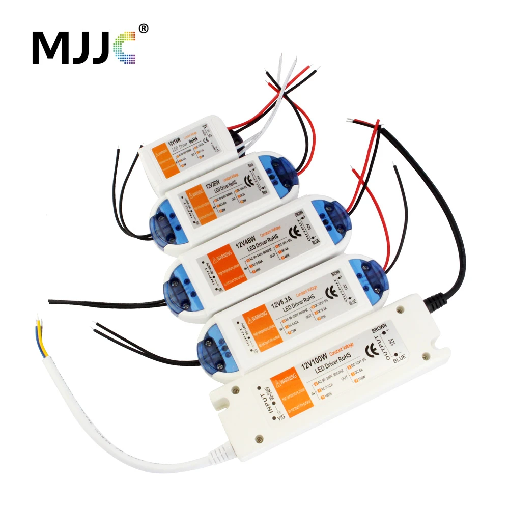Fuente de alimentación de 12 voltios, controlador LED de 12 V, 18W, 28W, 48W, 72W, 100W, AC 110V, 220V a 12 V DC, adaptador de transformador de iluminación para tira CCTV|12v
