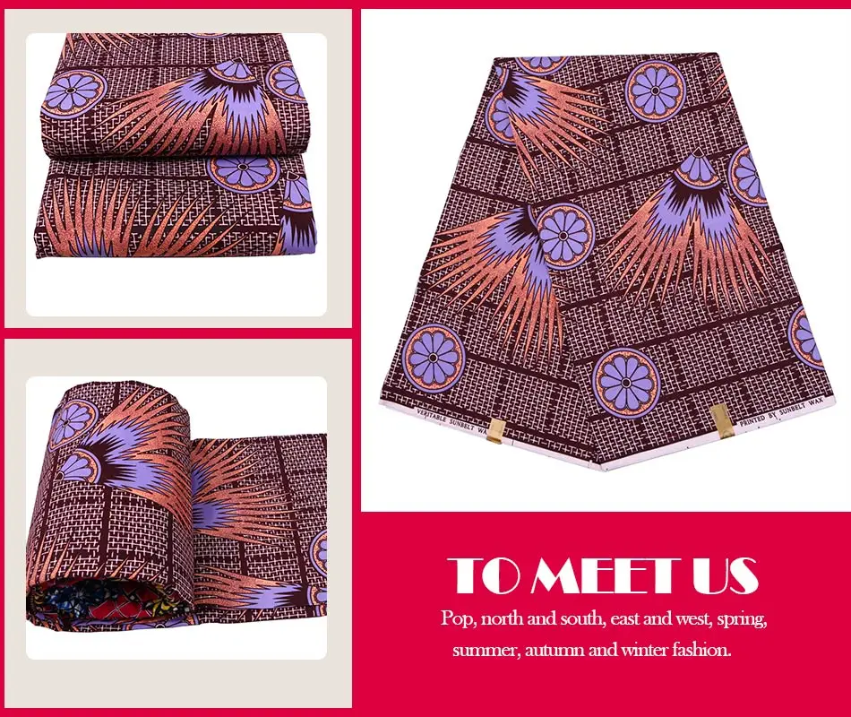 Полиэстер восковая ткань Анкара Binta настоящий воск высокого качества 6 ярдов африканская ткань для вечерние платье FP6131