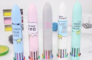 

popular 12color multicolor ballpoint pen nature fresh color roller pen cartoon school stationery office accountant pen 36pc