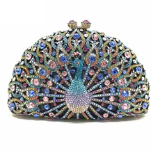 Кристалл Вечерние Клатчи Сумка Выдалбливают Для женщин металла кошелек Свадебная вечеринка выпускного вечера ужин сумки