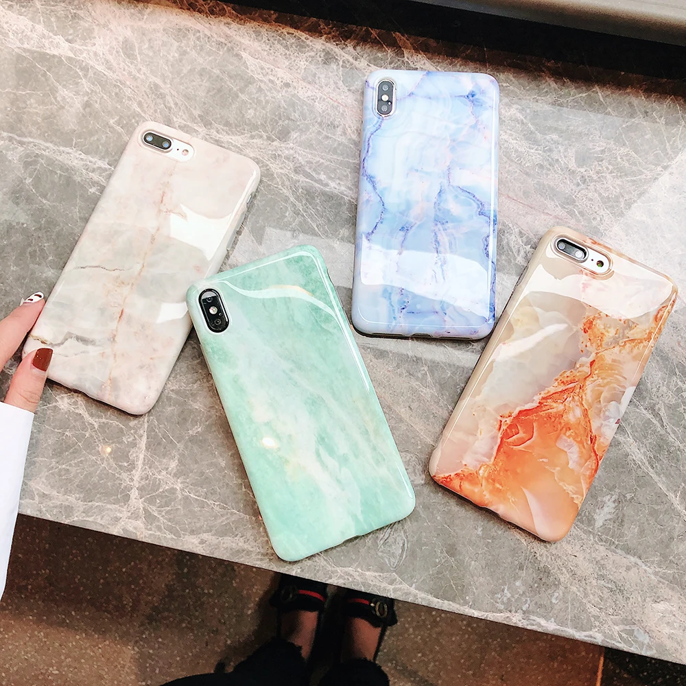 Marble Silicone Case For iPhone 8 7 Plus XS Max Luxury Glossy Smooth Surface Cover 6 6S X XR 10 Phone Soft |