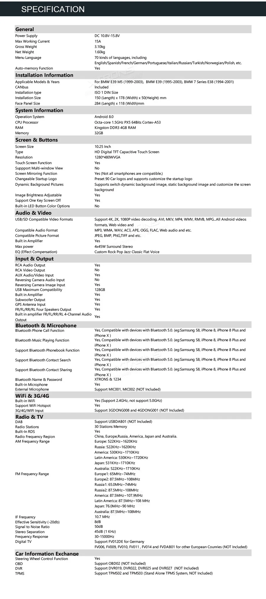 Discount 10.25" Android 8.0 Oreo OS Car Multimedia GPS Radio for BMW E39 M5 1999-2003 & BMW E39 1995-2003 & BMW 7 Series E38 1994-2001 23 Discount 10.25" Android 8.0 Oreo OS Car Multimedia GPS Radio for BMW E39 M5 1999-2003 & BMW E39 1995-2003 & BMW 7 Series E38 1994-2001 23