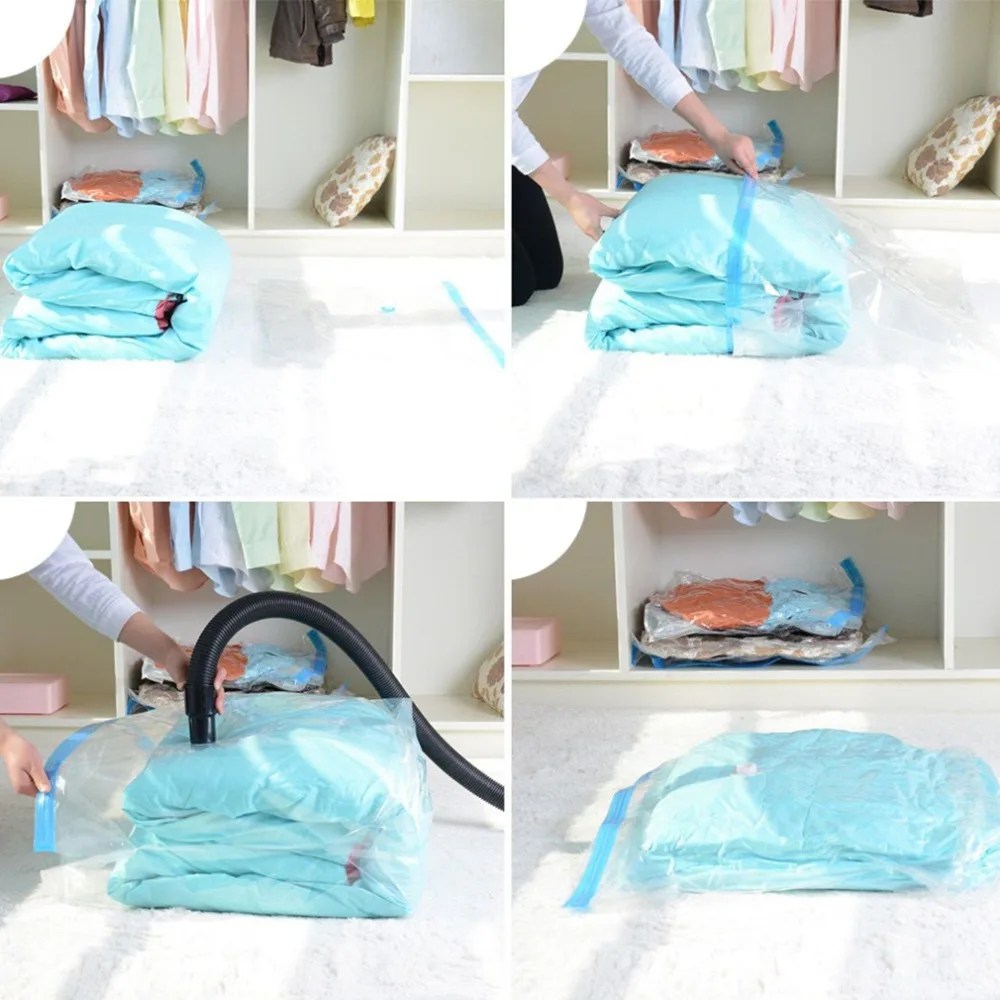 

Home Use Household Large Space Saver Saving Storage Bag Vacuum Seal Compressed Organizer 5 Size with Retail Package for Bedding