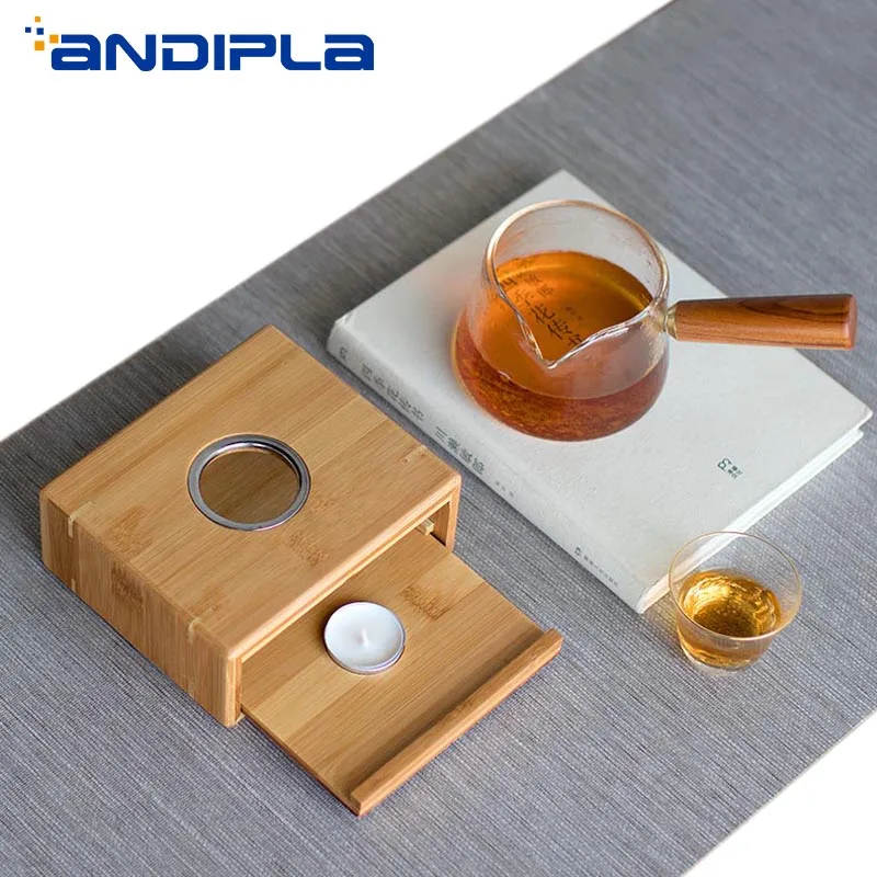 

Bamboo Candle Stand Japanese Style Heating Base Flower Tea Heating Base Glass Teapots Candle Heated Insulation Bases Accessories