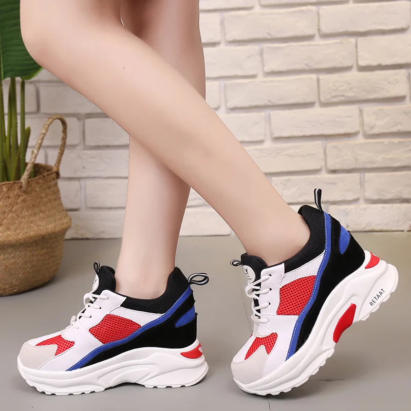 2018 обувь с сеткой на платформе женская Корейская версия из дышащего ShoesCasual сезон: