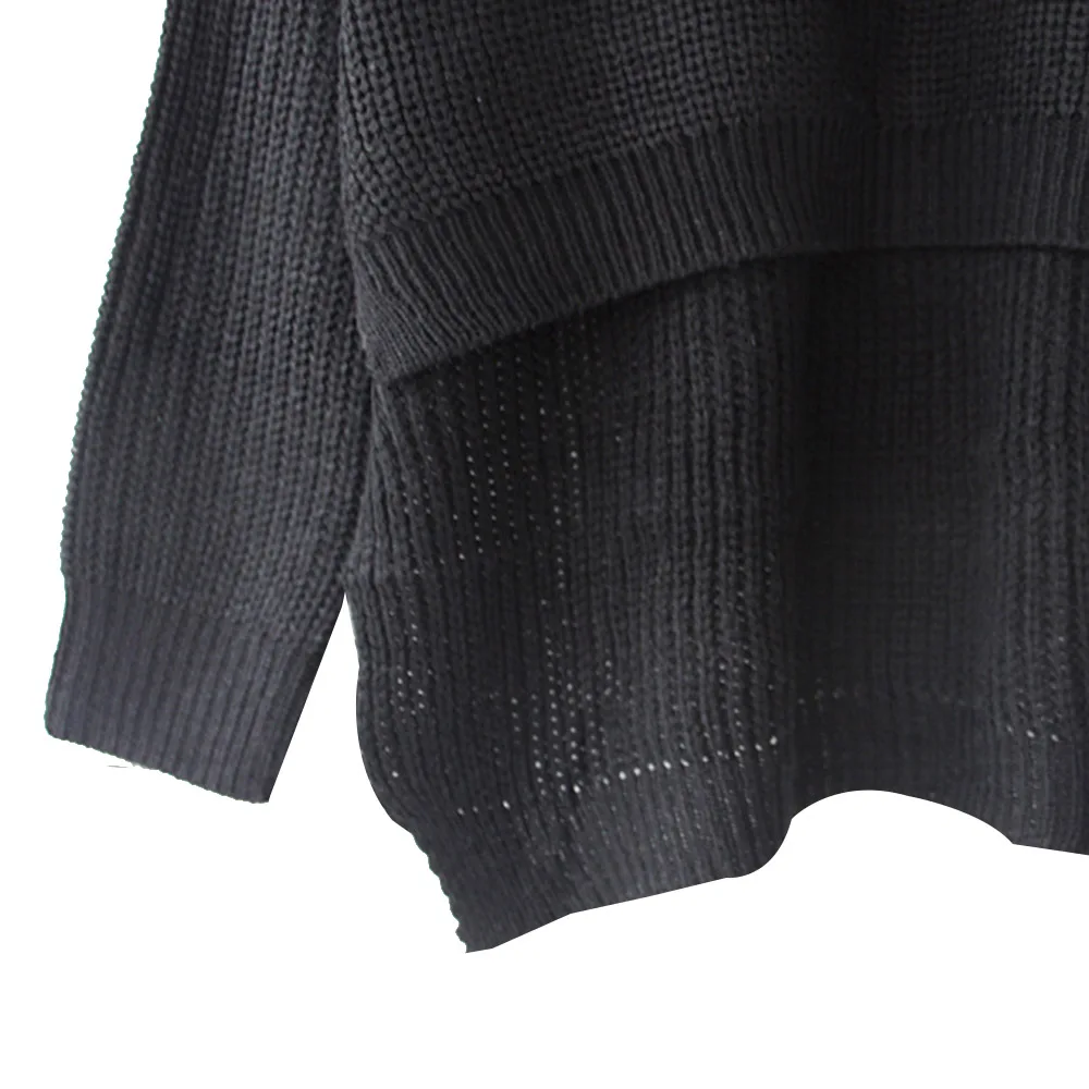 Women Sexy Off Shoulder Split Knitted Sweater Autumn Winter Brand Black Pullovers Knitwear White Jumper Pull Femmel Sweater