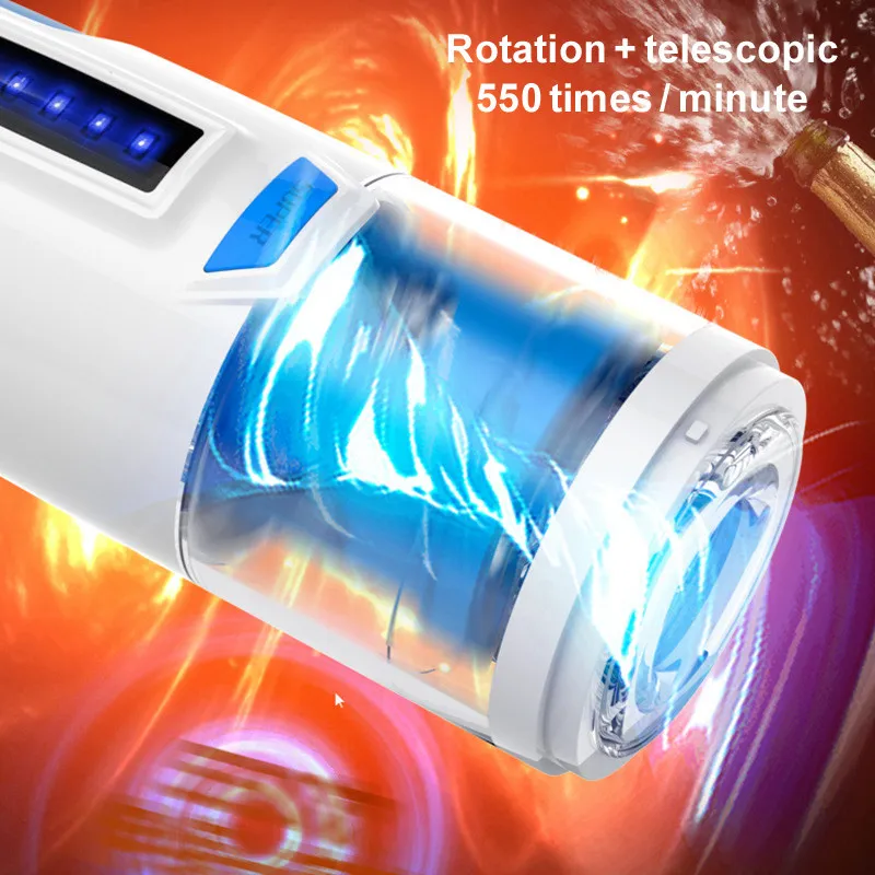 Whirlpool Automatic Rotation and Telescopic Male Masturbator Intelligent Voice Interaction Sex Machine Adult Sex Toys for Men