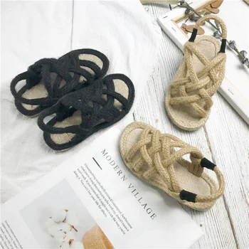 

Summer baby sandals Rope Plaited kids Boys and Girls Knitted sandals Toddler children Girl fashion Beach shoes soft sole shoe