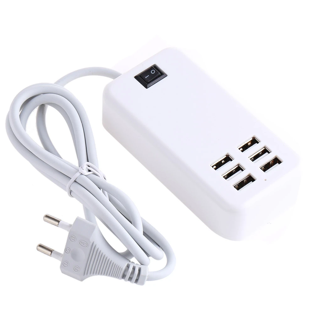 

6 Ports USB Charger Universal Multiple Wall Charging 5V/3A EU Plug Mobile Phone Charge Adapter For iPhone iPad Samsung