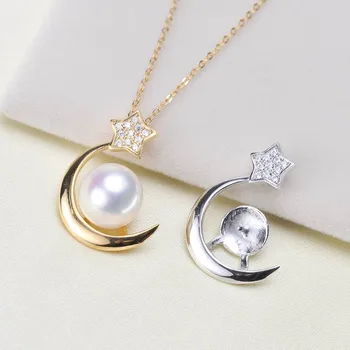 

925 Sterling Silver Pearl Pendant Trendy Nice Quality Necklace Pendant Setting Findings Jewelry Parts Fittings Women Accessories