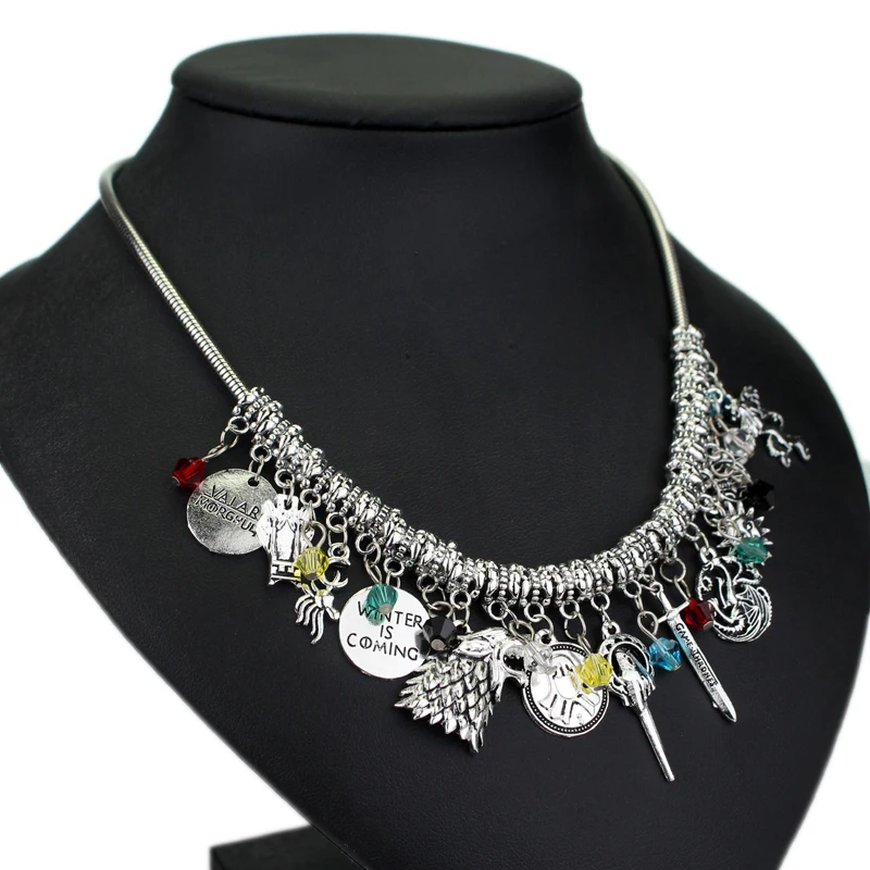 DIY Jewelry Game Of Thrones Choker Necklaces Wolf House Stark Winter Is Coming Snake Chain Pendant & Necklace Drop Shipping
