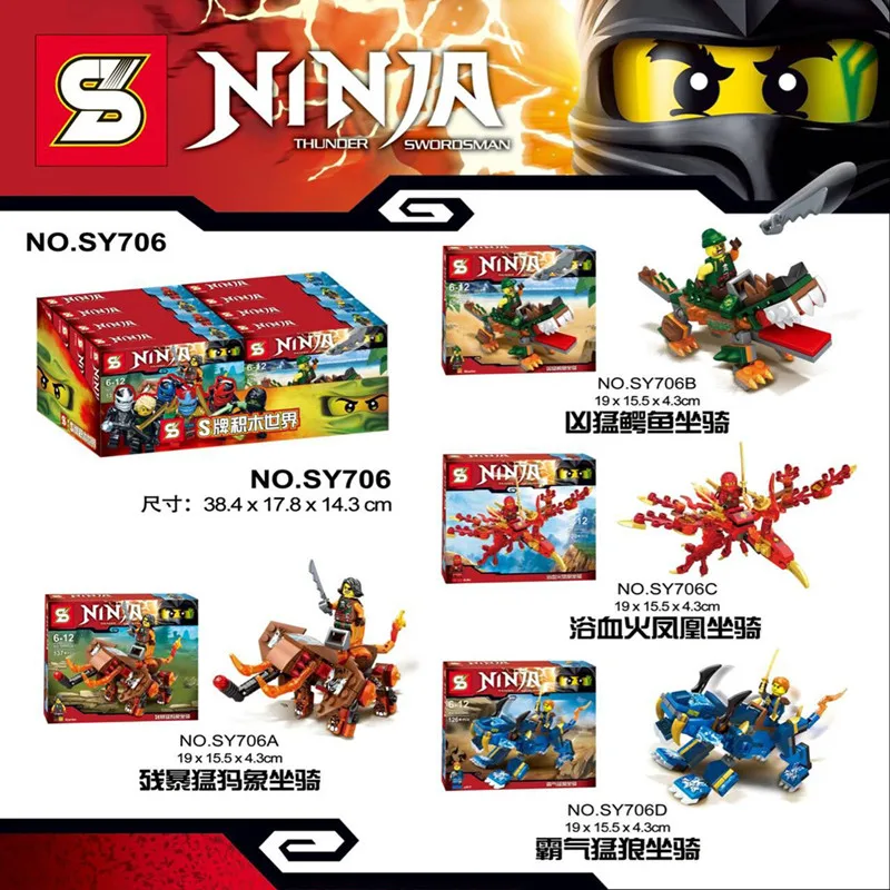 

4pcs/set New SY706 Ninja Chariot Ninjagoed Model Building Blocks compatible With legoe Minifigures Bricks set Action Figure Toys