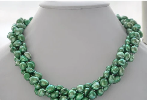 

ddh001451 green BAROQUE FRESHWATER PEARL NECKLACE