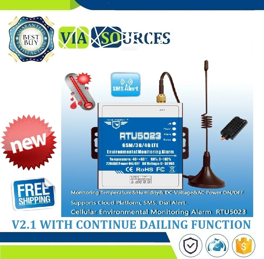 Новый RTU5023 V2.1 GSM 2G 3g 4G Температура Влажность Защита окружающей среды | Комплекты для сигнализации -32939319209