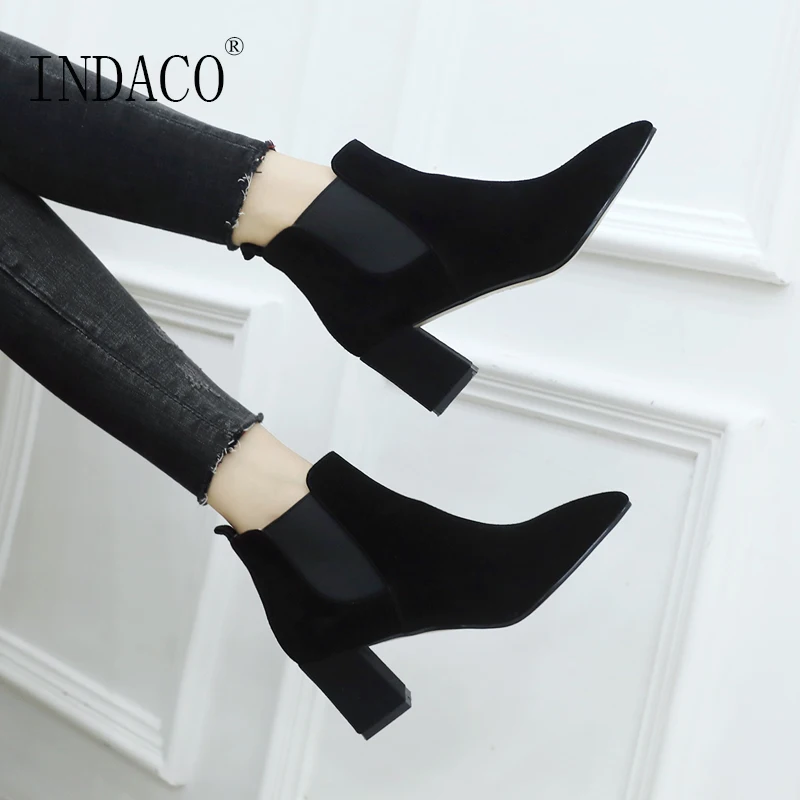 

Women Chelsea Boots Leather Ankle Boots for Women Black Beige Shoes Women 4.5cm