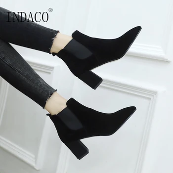 

Women Chelsea Boots Leather Ankle Boots for Women Black Beige Shoes Women 4.5cm