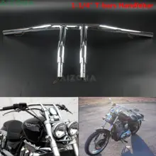 Хромированный руль для мотоцикла 1-1/" Т-образный руль 10" Rise для Harley XR Sportster XL Chopper Bobber Dyna Low Rider FXD Drag bars