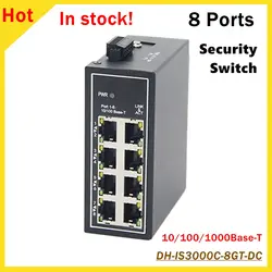 Оригинальный DH 8 портов неуправляемый безопасности промышленный переключатель DH-IS3000C-8GT-DC 8*10/100/1000Base-T CCTV IP системы
