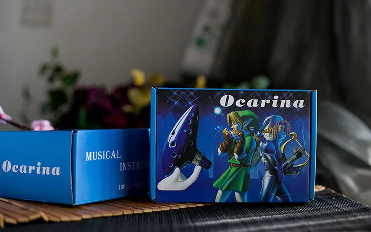 12 отверстий окарина цвет керамика Alto C Легенда о Zelda флейта окарина синий инструмент Небесно-Голубой окарина