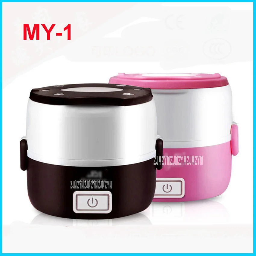 

MY-1 110-220V 200W Rice Cooker Stainless Steel Cladding Electric Heating Food Box Mini Electric Food Steamers Container 1L pink
