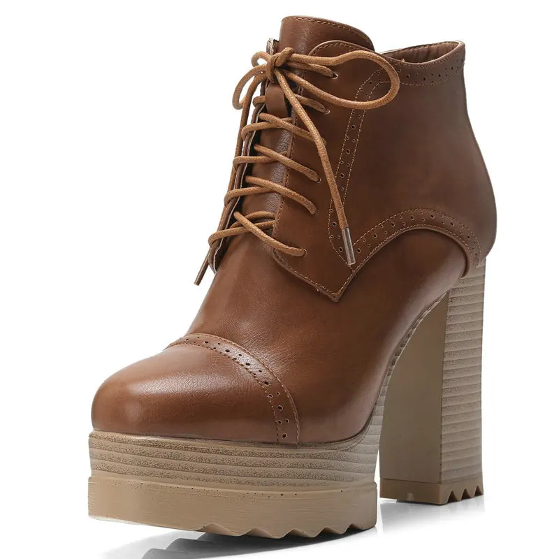 Black Apricot Brown Bullock High Heel Platform Ankle Boots for Women Fashion Sexy Block Heel Lace-up Short Boots Ladies Winter
Black Apricot Brown Bullock High Heel Platform Ankle Boots for Women Fashion Sexy Block Heel Lace-up Short Boots Ladies Winter