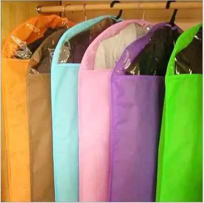 2pc Non Woven Garment Bag Dust Cover Clothes Bag Suit Cover Clothes Wedding Dress Bag Dust Cover Home Organization