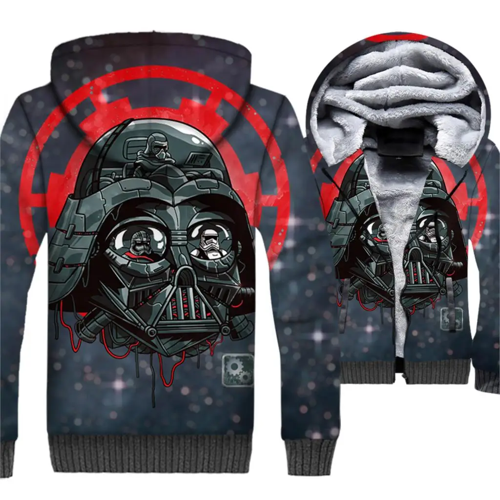 

Star Wars Jacket 3D Prequel Trilogy Hoodie Men Crossfit Hooded Sweatshirt 2018 Winter Thick Fleece Zip up Coat Movie Streetwear