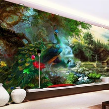 Beibehang пользовательские обои Павлин 3D фото Настенные обои спальня гостиная обои для стен 3 d papel де parede