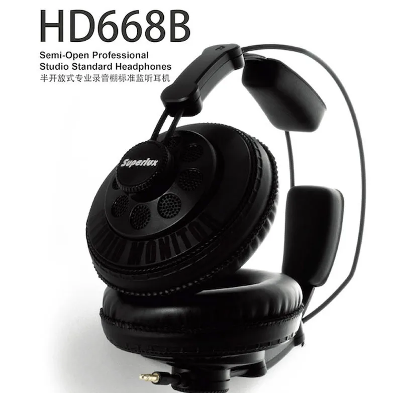 Superlux HD668B Профессиональный полуоткрытый студийный Стандартный динамический мониторинг наушников для записи музыки съемный глубокий бас