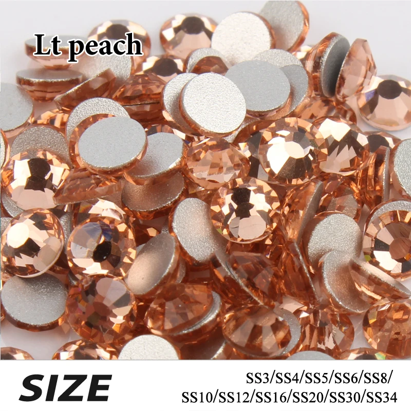 

Nail Art Rhinestones Lt Peach Non Hotfix Flatback stone SS3-SS34 10 Kinds Size Optional free shipping