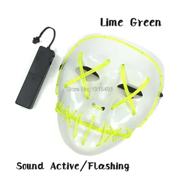 

Stage Design Festival Gala Performance 3V EL Cable Rope Wacky Mask Music Active Mysterious Led Strip Neon Scar Terrorist Mask