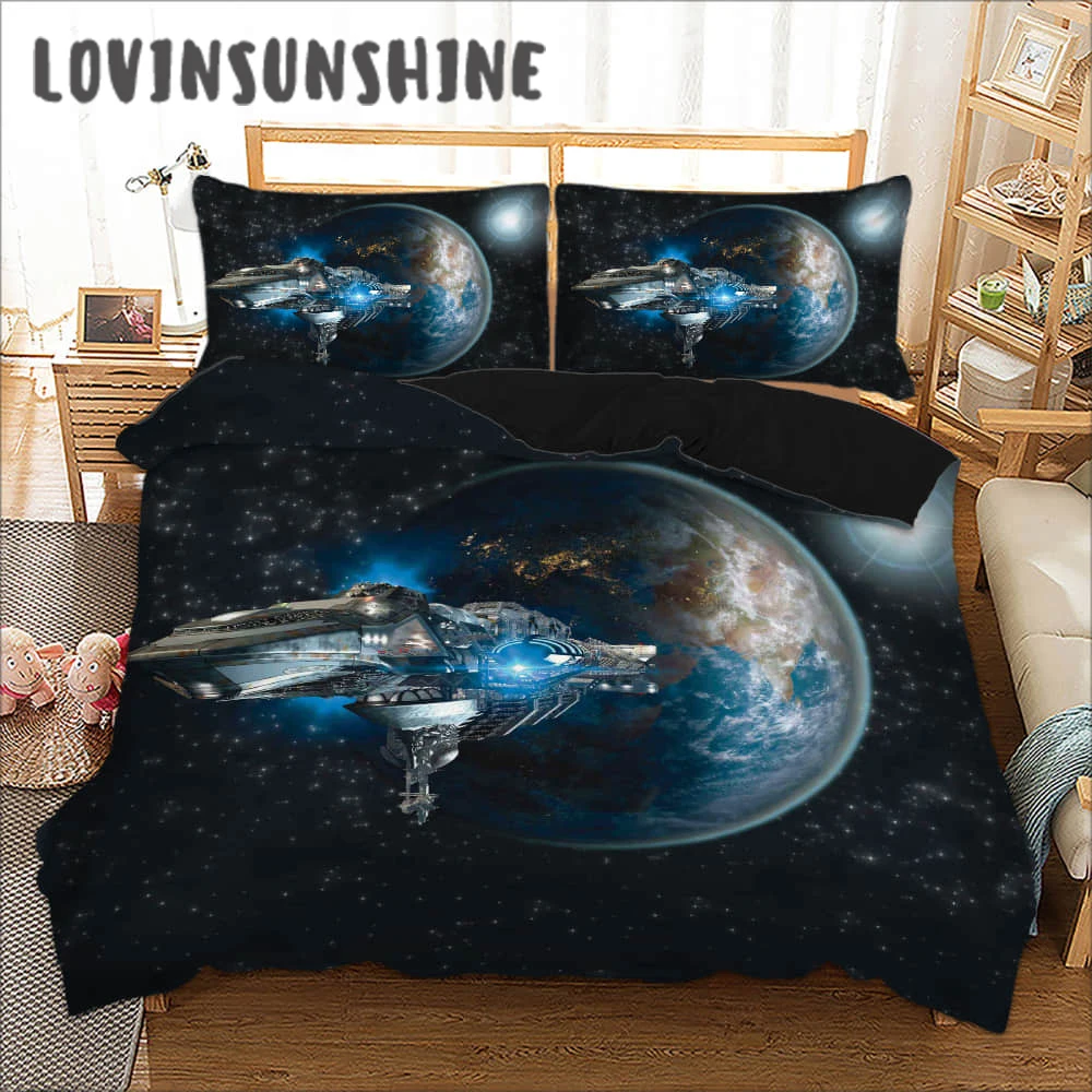 

LOVINSUNSHINE Bedding Duvet Covers Bedding King Size 3d Spacecraft Design Comforter Bedding Sets Queen AB#72